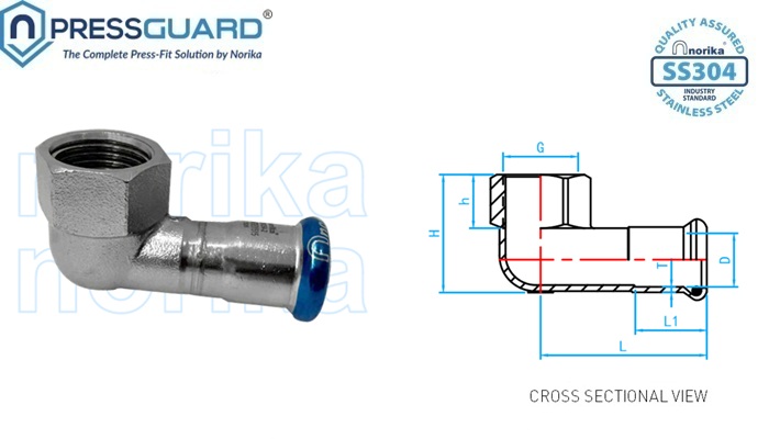 Stainless Steel 304 Press Fit Short Elbow (FI x PF)